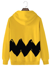 Royaura 50's Retro Kartoon Gelb Herren Kapuzenpullover Tasche Kapuze Strecken Große Größen Kunst Spaß Sweatshirts