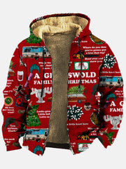 Royaura Urlaub Weihnachten Rot Herren Vlies Mit Kapuze Sweatshirt Mantel Retro Spaß Kartoon Strickjacke Warm Bequem Jacke Outwear