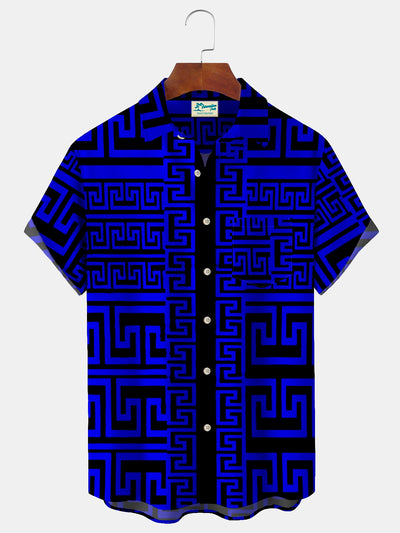 Royaura Neon Ethnisch aztekisch Muster Retro Bowling hawaiisch Hemden Übergröße Urlaub Aloha Hemden