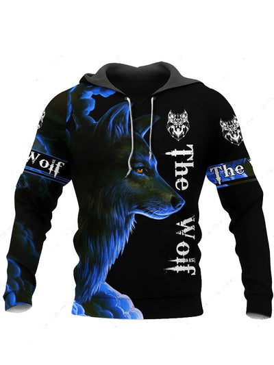 Der Wolf Blau Stil 3D Alles Über Print Bekleidung