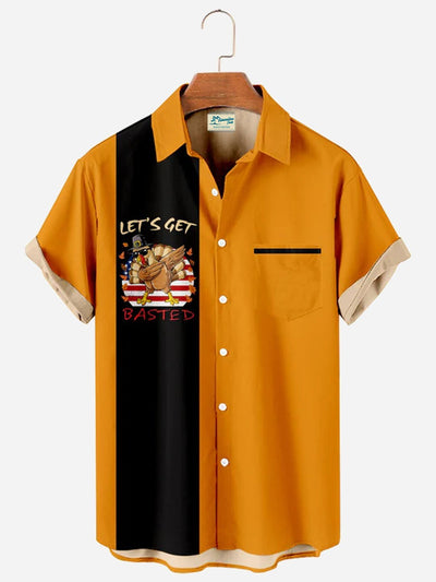 Royaura Herren Thanksgiving-Truthahn Bowling Shirts Ohne Hosen Knopf Groß raus und groß Shirts
