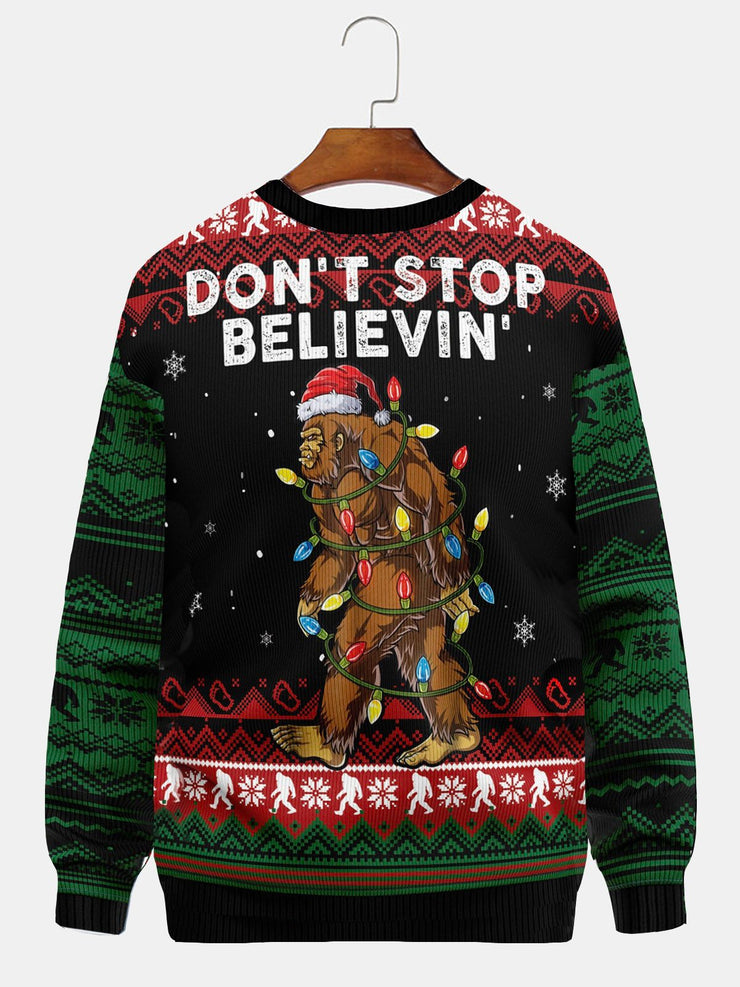 Royaura Glauben im Bigfoot Weihnachten Rundhals Übergröße Sweatshirt