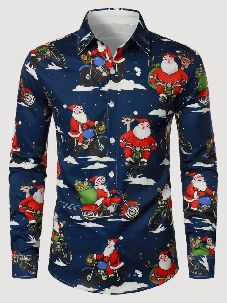 Marineblau Urlaub Serie Weihnachten Herren Shirts & Hemdenn&Shirts