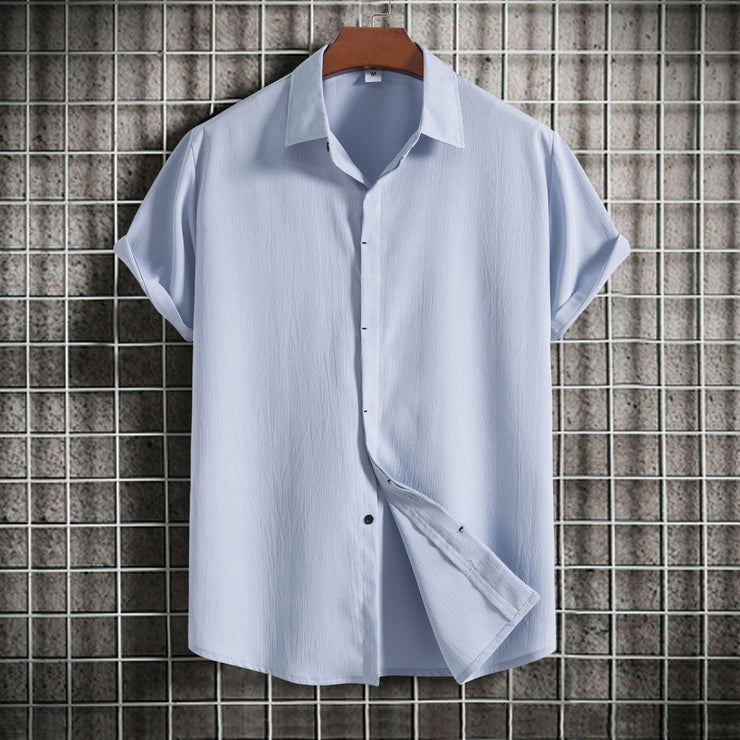 Royaura Retro Lässig Herren Baumwolle Leinen Shirts Große Größen Unifarben Basic Lager Shirts