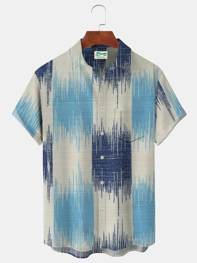 Royaura Retro Kunst Herren hawaiisch Hemden Strecken Große Größen Button-Down Hemden