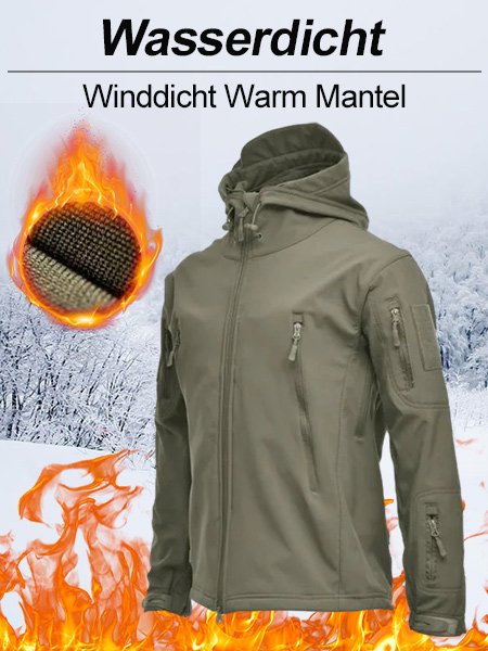 Lässig Unifarben Wasserdicht Winddicht Warm Herren Mantel