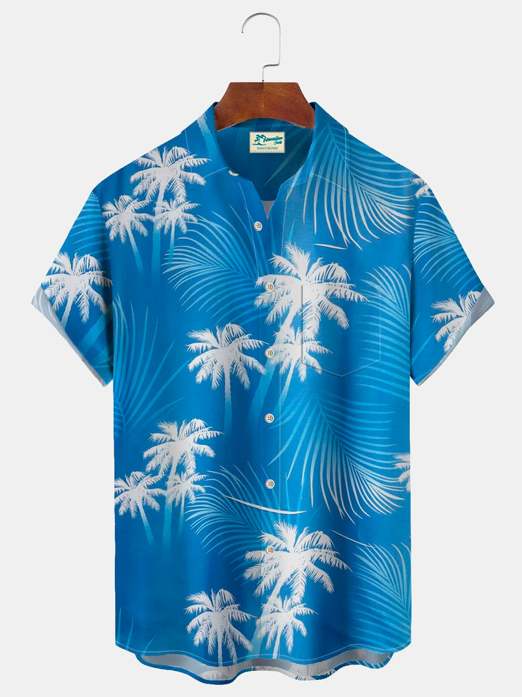 Royaura hawaiisch Kokosnussbaum Blätter Print Herren Knopf Tasche Hemden