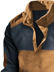 Royaura Retro Western Kontrast Farbe Print Herren Stehkragen Sweatshirt