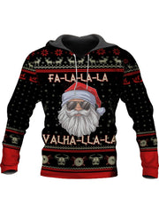 Herren Falalala Walhalla Weihnachten Print Pullover Kapuze