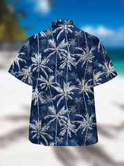 Herren hawaiisch Print Revers Weit Kurzarm Fashion Aloha Hemden