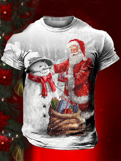 Royaura Herren Weihnachten Weihnachtsmann Print T-Shirt