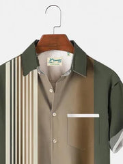 Armeegrün Farbblock Retro Serie Shirts & Hemdenn&Shirts