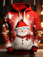 Royaura Herren Weihnachten Schneemann Print Tunnelzug Mit Kapuze Sweatshirt