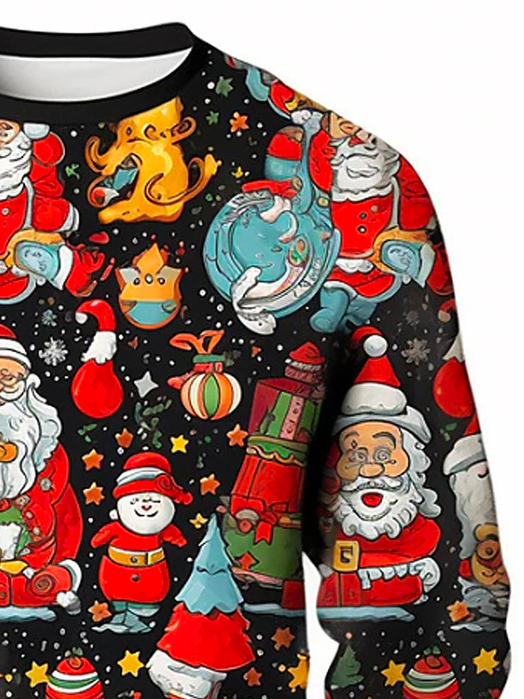 Royaura Herren Weihnachten Weihnachtsmann Spaß Print Rundhals Sweatshirt