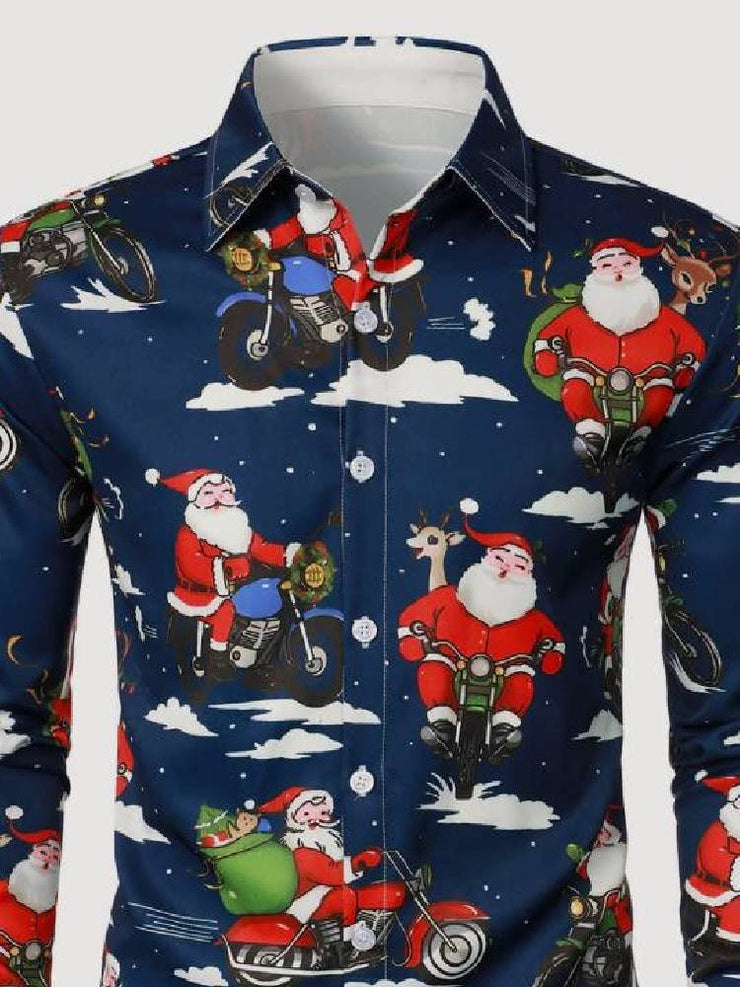 Marineblau Urlaub Serie Weihnachten Herren Shirts & Hemdenn&Shirts