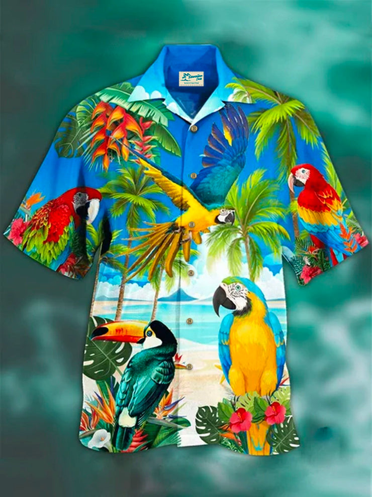 Papageien Lässig Baumwollgemisch Print Shirts & Hemdenn&Shirts
