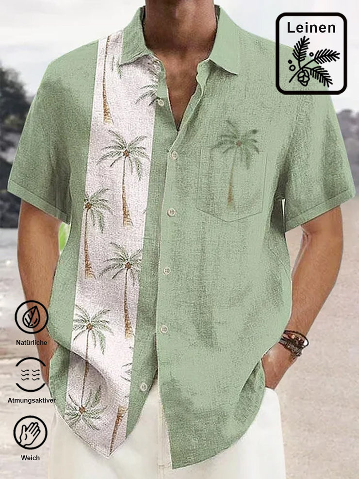 Royaura hawaiisch Kokosnuss Baum Print Brusttasche Urlaub Hemden übergroß hawaiisch Hemden