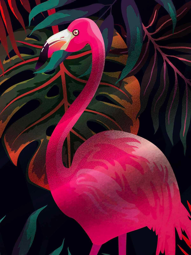 Royaura Wasserdicht Tropisch Flamingo Herren hawaiisch Shirts Schmutzabweisend Rot Hydrophob Leicht