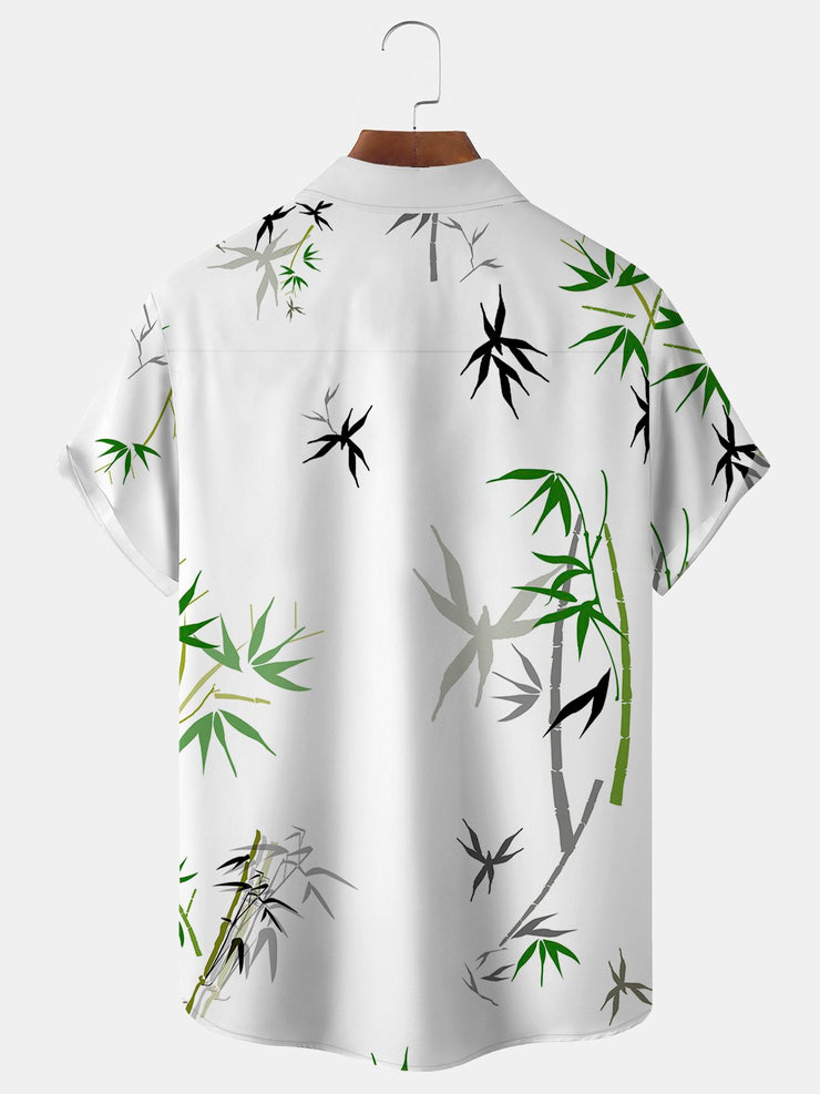 Royaura Bambus Print Strand Herren hawaiisch Übergröße Hemden Mit Tasche Knitterfrei Hemden