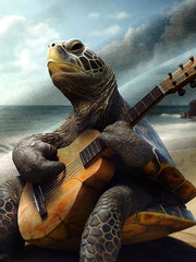 Royaura Musik Gitarre spielen Schildkröte Print Strand Herren hawaiisch Übergröße Hemden mit Taschen