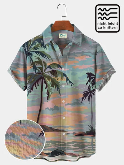 Royaura Herren Urlaub Strand hawaiisch Kurzarm Hemden Falten Freie Knopf Hoch
