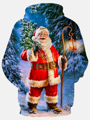 Royaura Weihnachten Urlaub Tunnelzug Kapuzenpullover Weihnachtsmann Warm Bequem Pullover Party Sweatshirts Groß groß